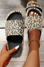Black Print Thick Sole Slip On Slippers - Goddess Vibes