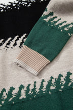 Black Stylish Color Block Pattern Drop Shoulder Sweater - Goddess Vibes