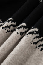 Black Stylish Color Block Pattern Drop Shoulder Sweater - Goddess Vibes