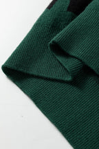 Blackish Green Pearl Embellished Bow Pattern Loose Sweater - Goddess Vibes