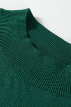 Blackish Green Pearl Embellished Bow Pattern Loose Sweater - Goddess Vibes