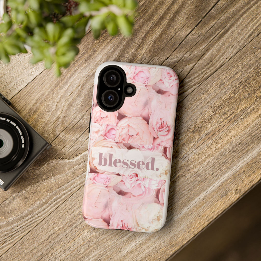 Crowned Energy CO. iPhone 16 / Glossy Printify Phone Case Blessed Floral iPhone Phone Case – Cute Inspirational Cover