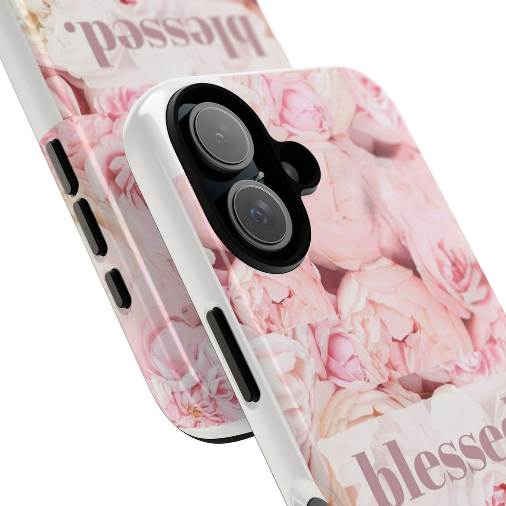 Crowned Energy CO. iPhone 16 / Glossy Printify Phone Case Blessed Floral iPhone Phone Case – Cute Inspirational Cover