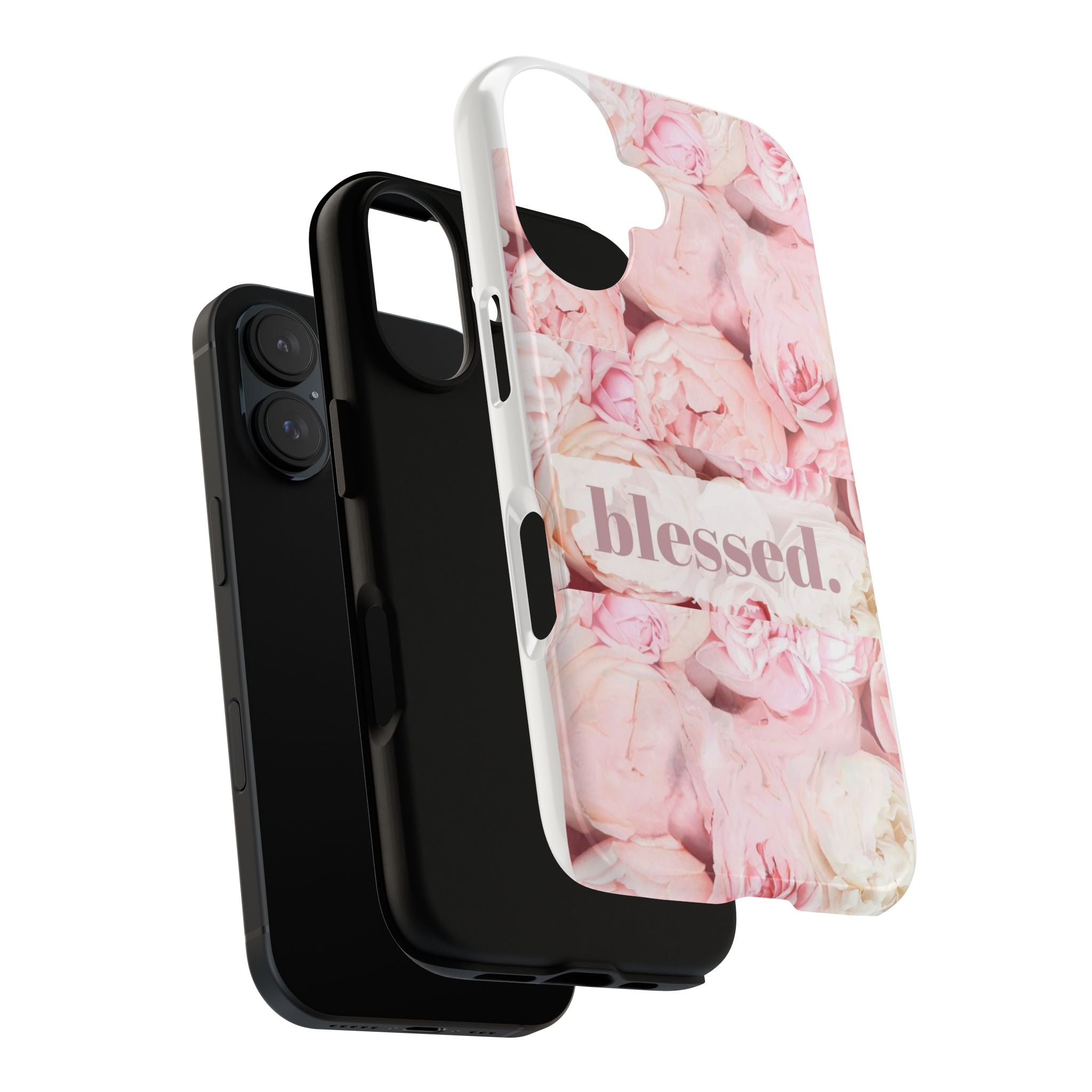 Crowned Energy CO. iPhone 16 / Glossy Printify Phone Case Blessed Floral iPhone Phone Case – Cute Inspirational Cover