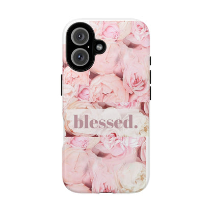Blessed Floral Phone Case, Inspirational Case for Girls, iPhone Cover, Gift for Her, Cute Phone Protector - Goddess Vibes