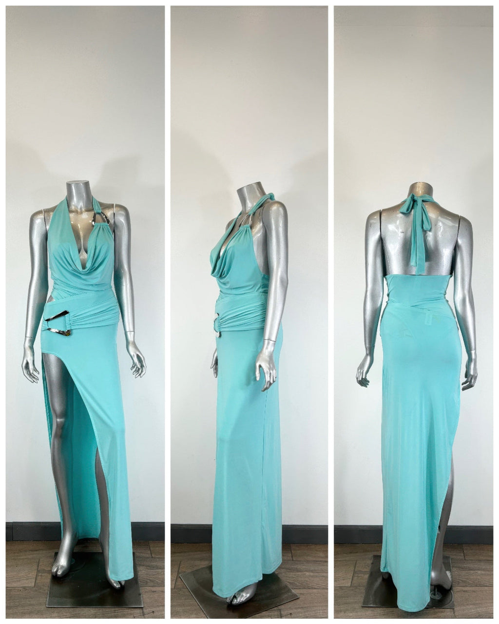 Body Suit Skirt Set Halter Neck Tie - Crowned Energy CO.