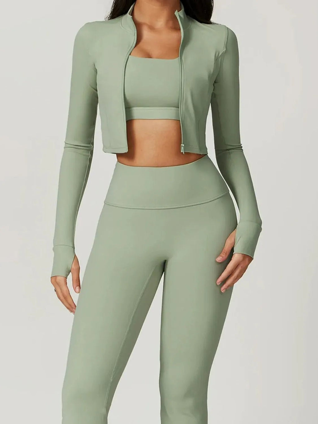 Bra Outerwear and Leggings 3 - Piece Active Set - Goddess Vibes