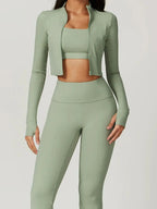Bra Outerwear and Leggings 3 - Piece Active Set - Goddess Vibes