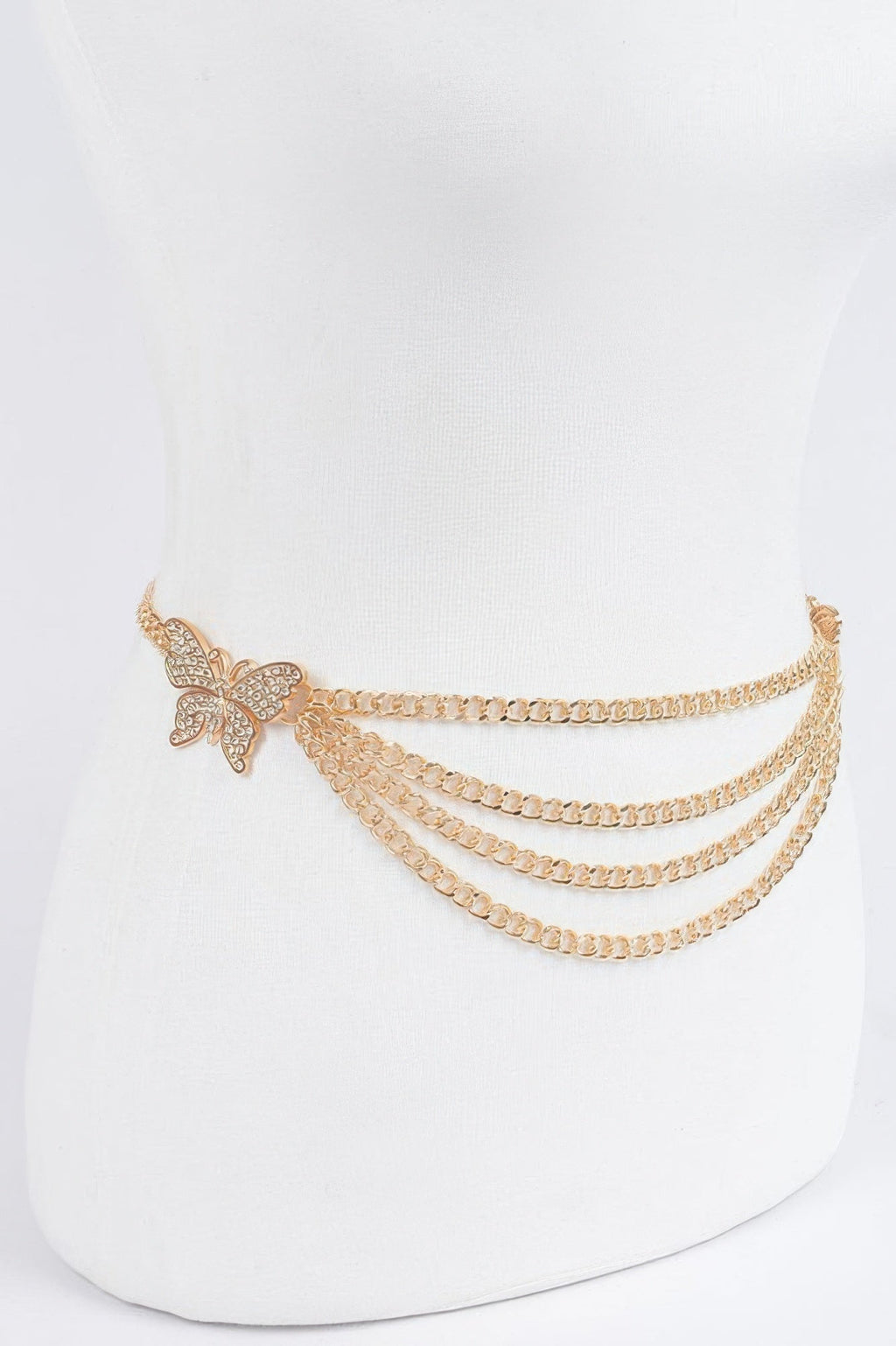 Butterfly Buckle Layered Chain Belt - Crowned Energy CO.