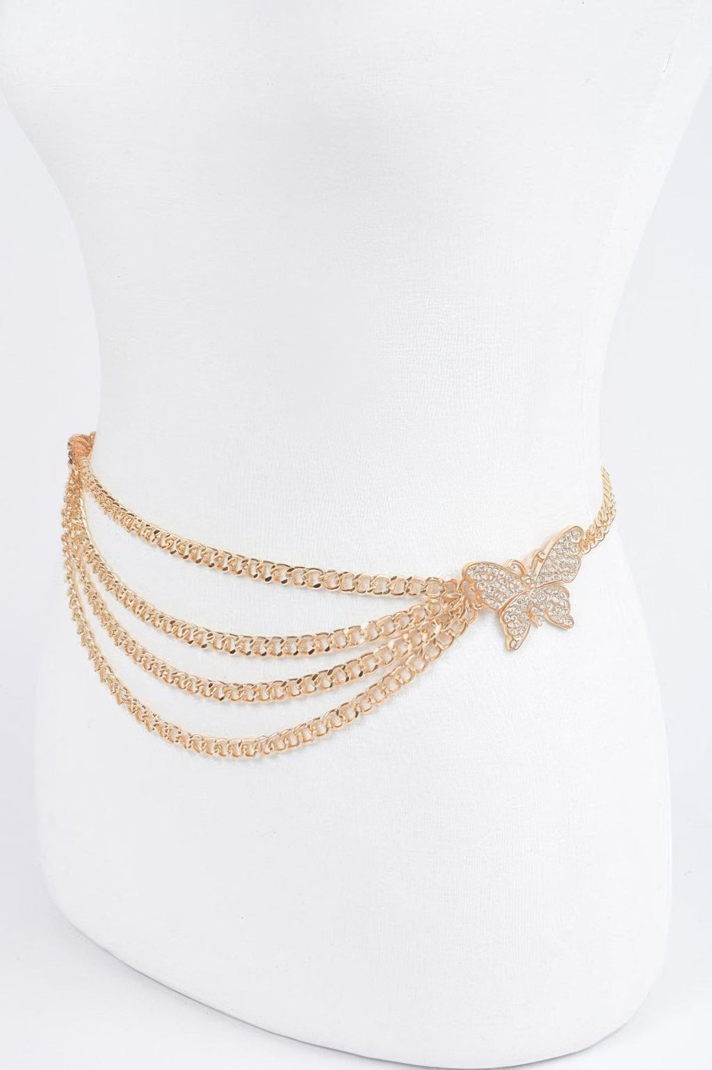 Butterfly Buckle Layered Chain Belt - Crowned Energy CO.