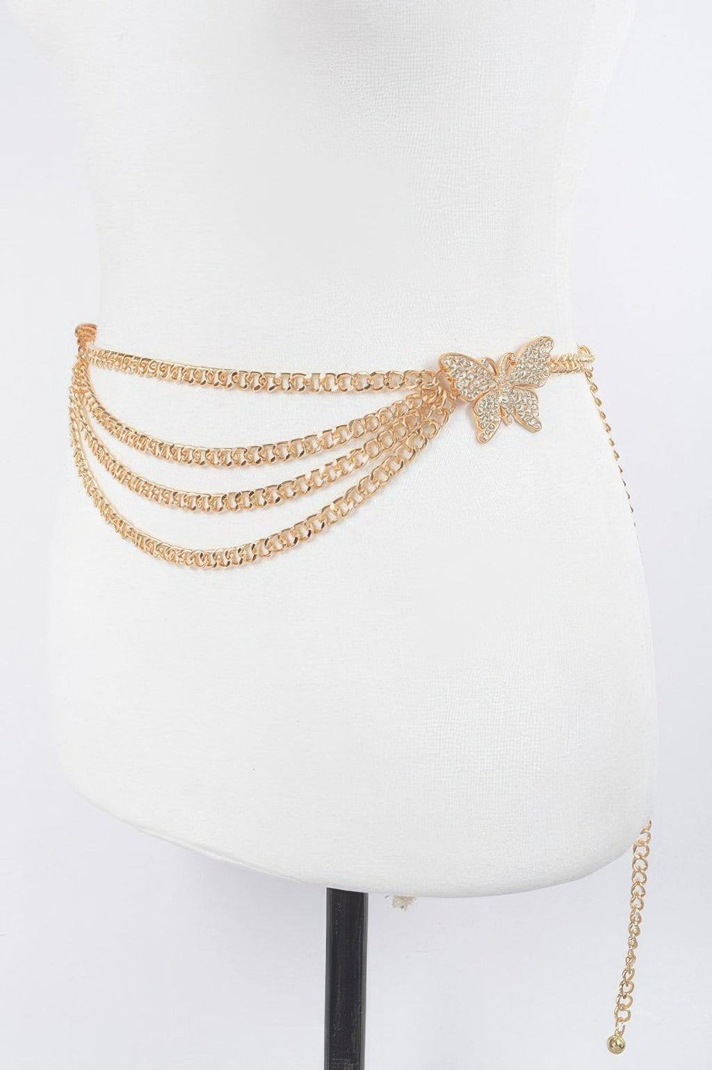 Butterfly Buckle Layered Chain Belt - Crowned Energy CO.