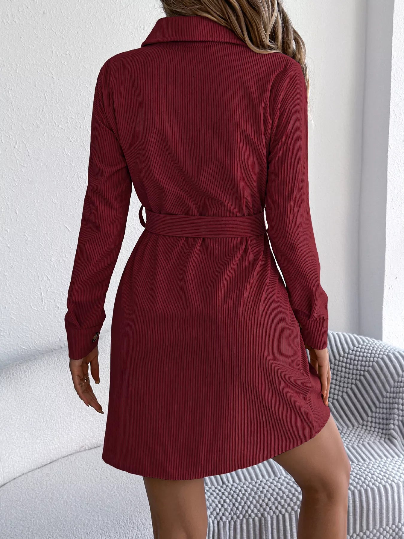 Button - Front Corduroy Shirt Dress - Goddess Vibes