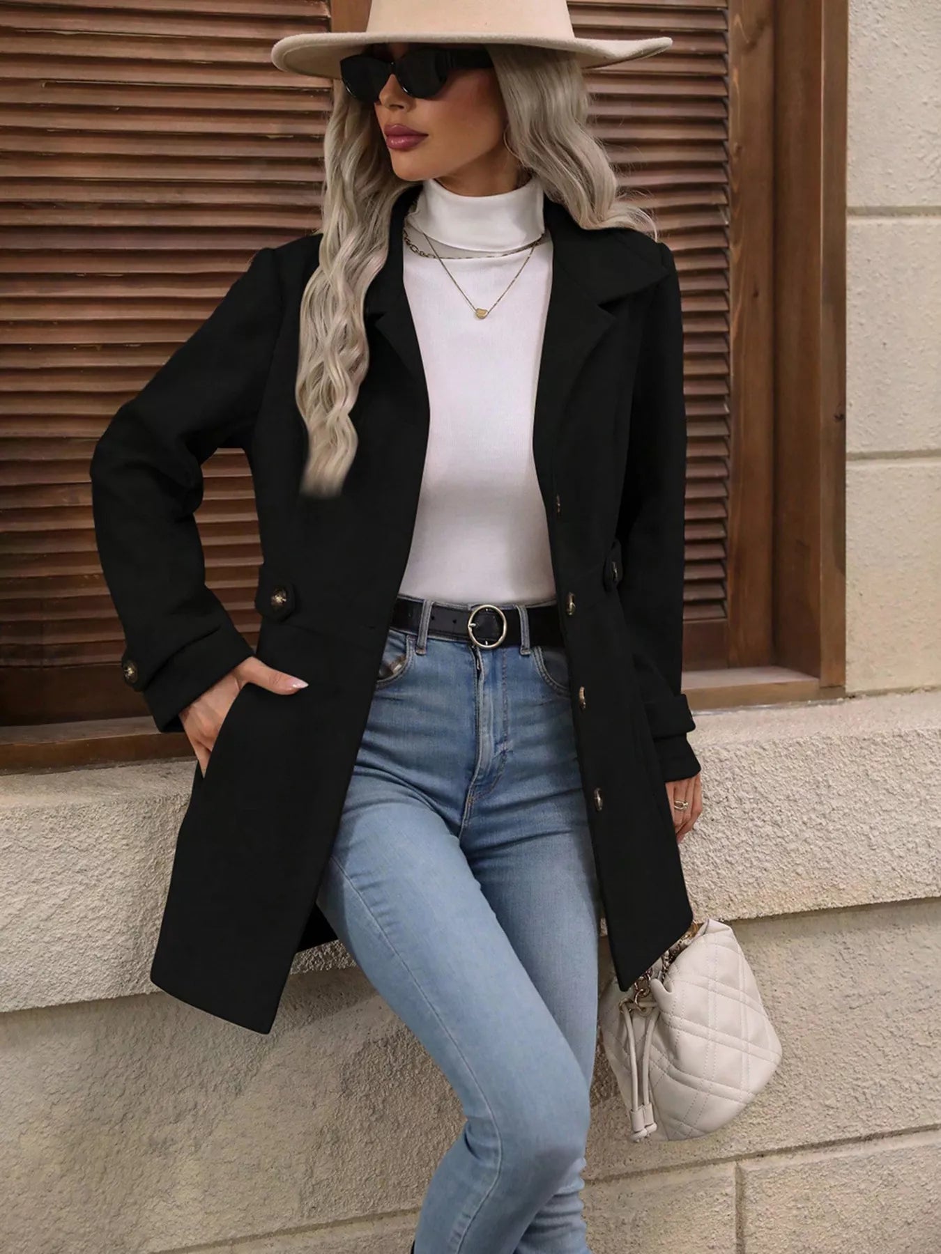 Button Up Long Sleeve Outerwear - Crowned Energy CO.