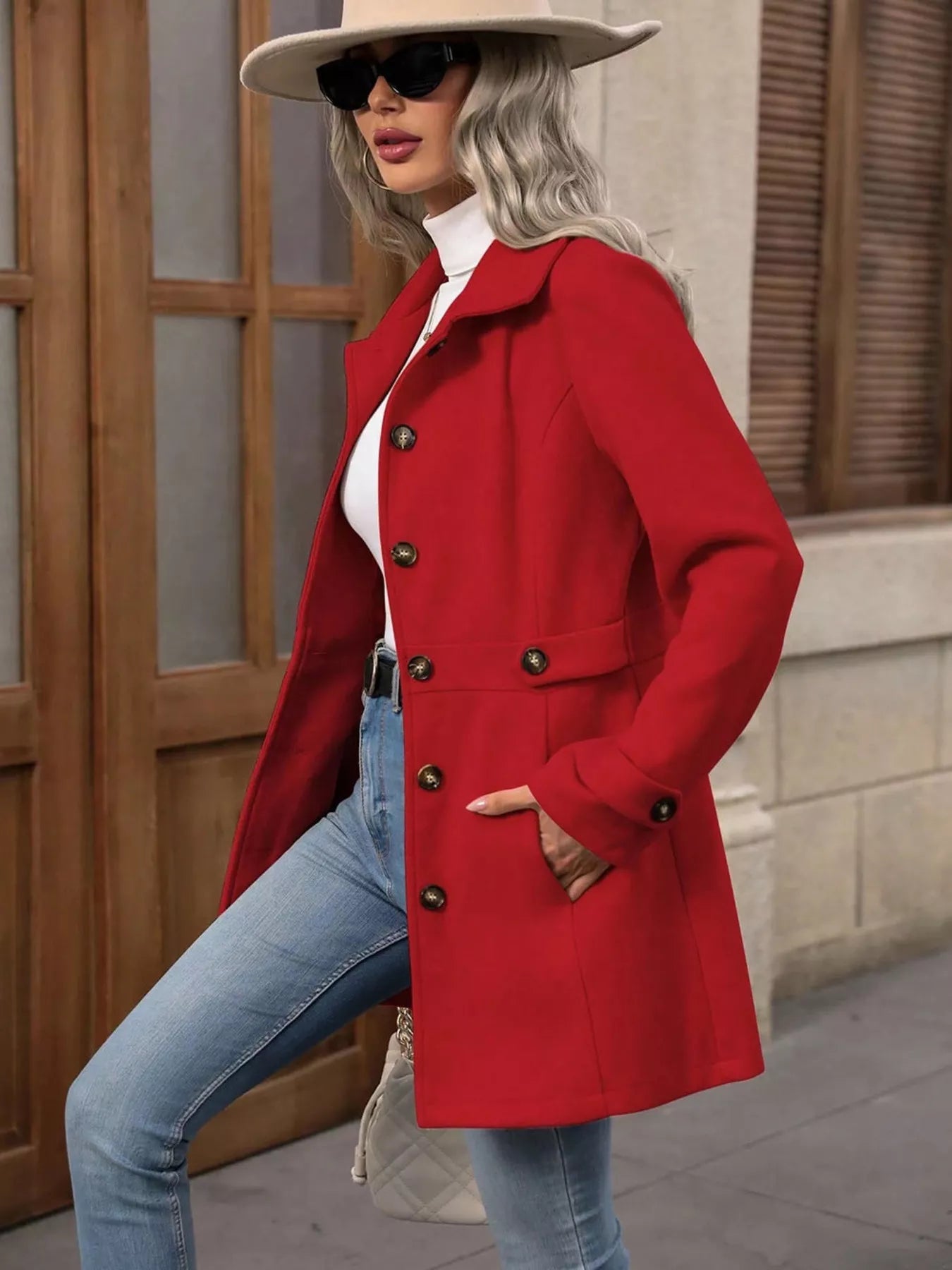 Button Up Long Sleeve Outerwear - Crowned Energy CO.