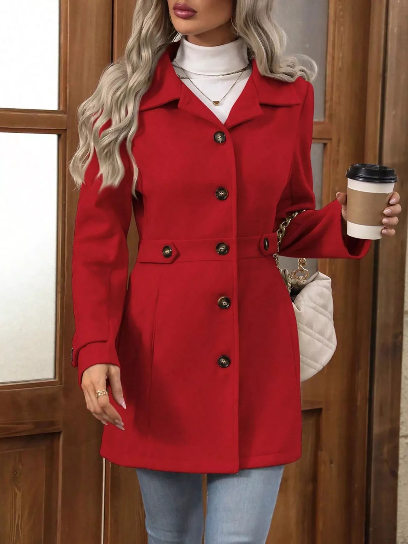Button Up Long Sleeve Outerwear - Crowned Energy CO.