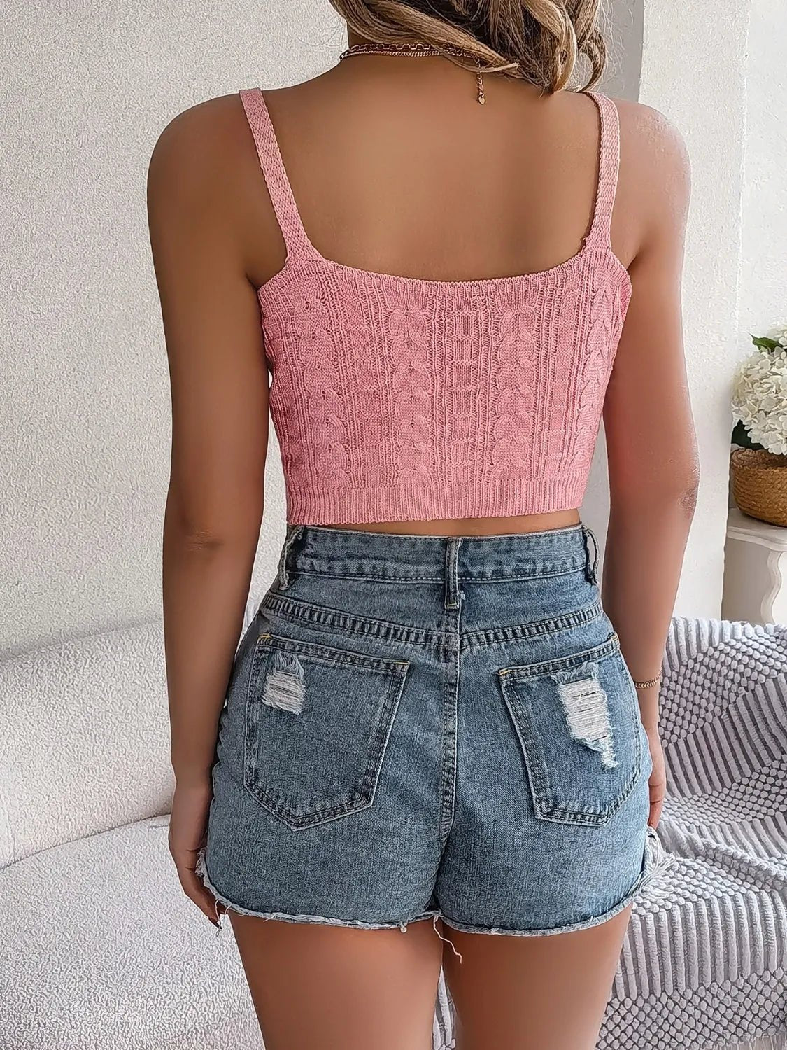 Cable - Knit Short Cami - Crowned Energy CO.