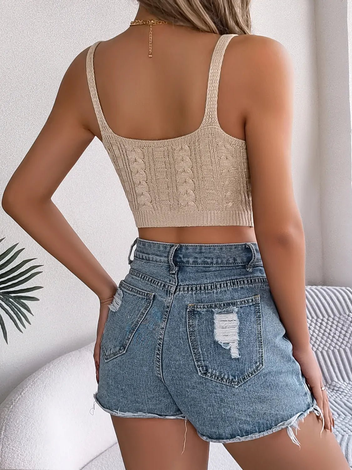 Cable - Knit Short Cami - Crowned Energy CO.
