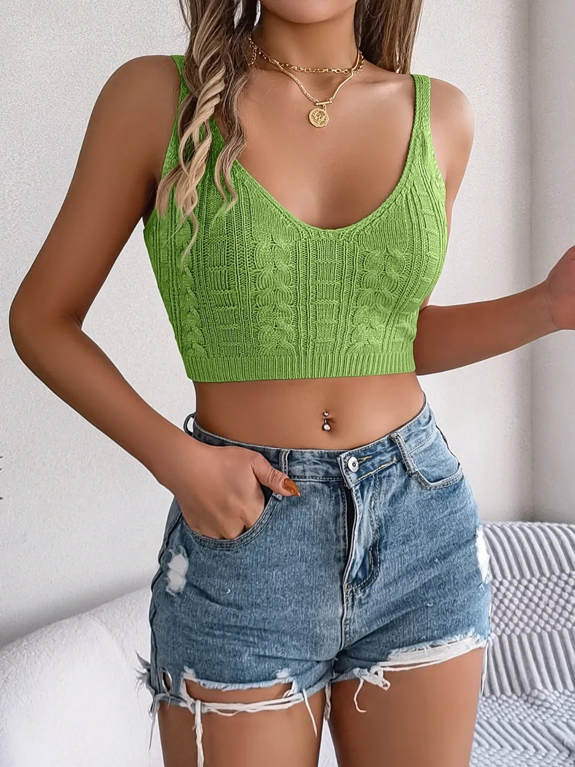 Cable - Knit Short Cami - Crowned Energy CO.