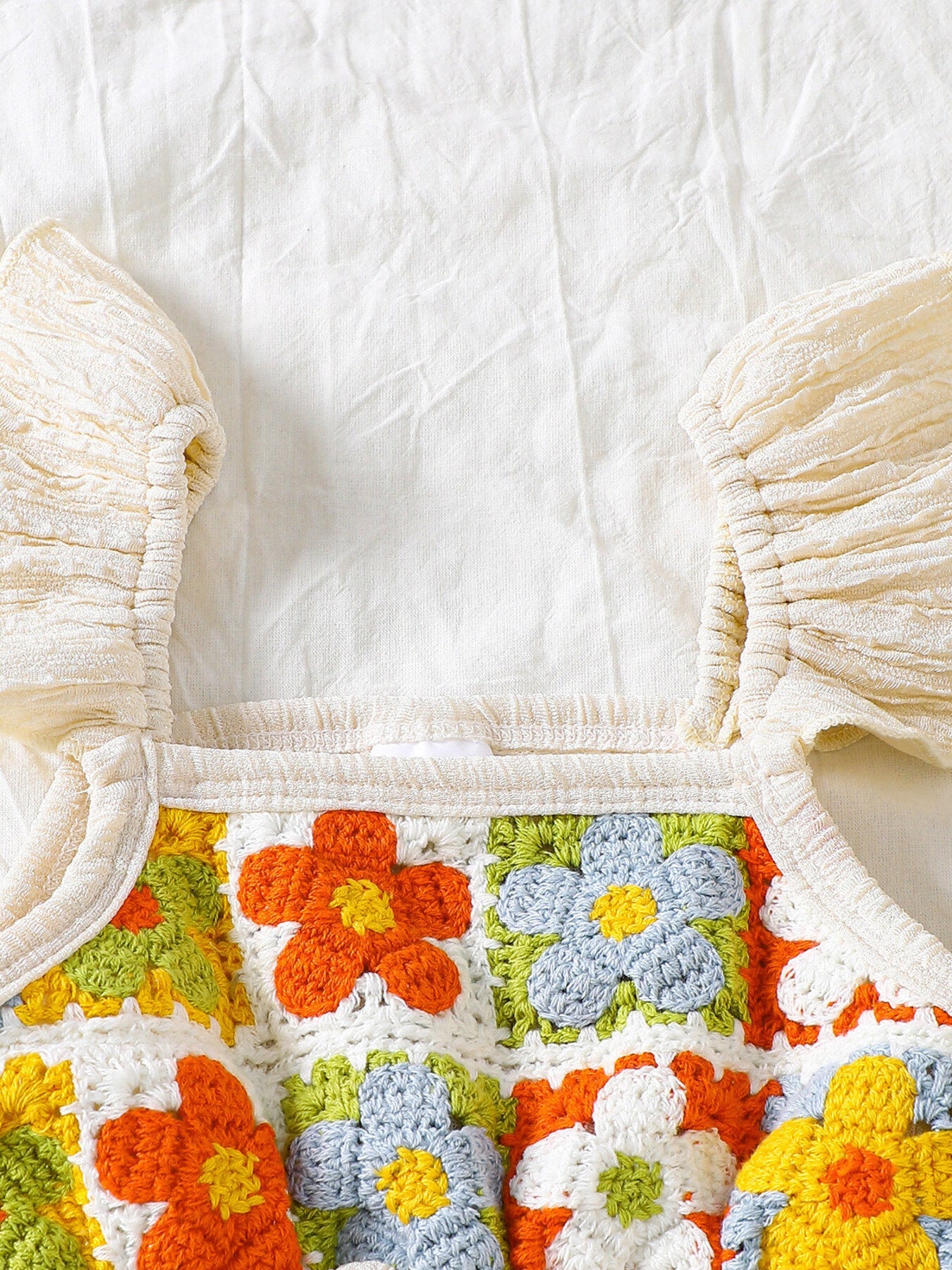 Children's Crochet Ruffle Trim Jumpsuit - Crowned Energy CO.