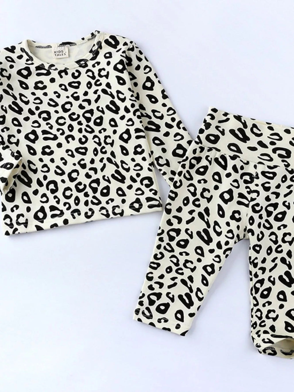 Children's Leopard Print Long Sleeve Top and Pants Set - Crowned Energy CO.