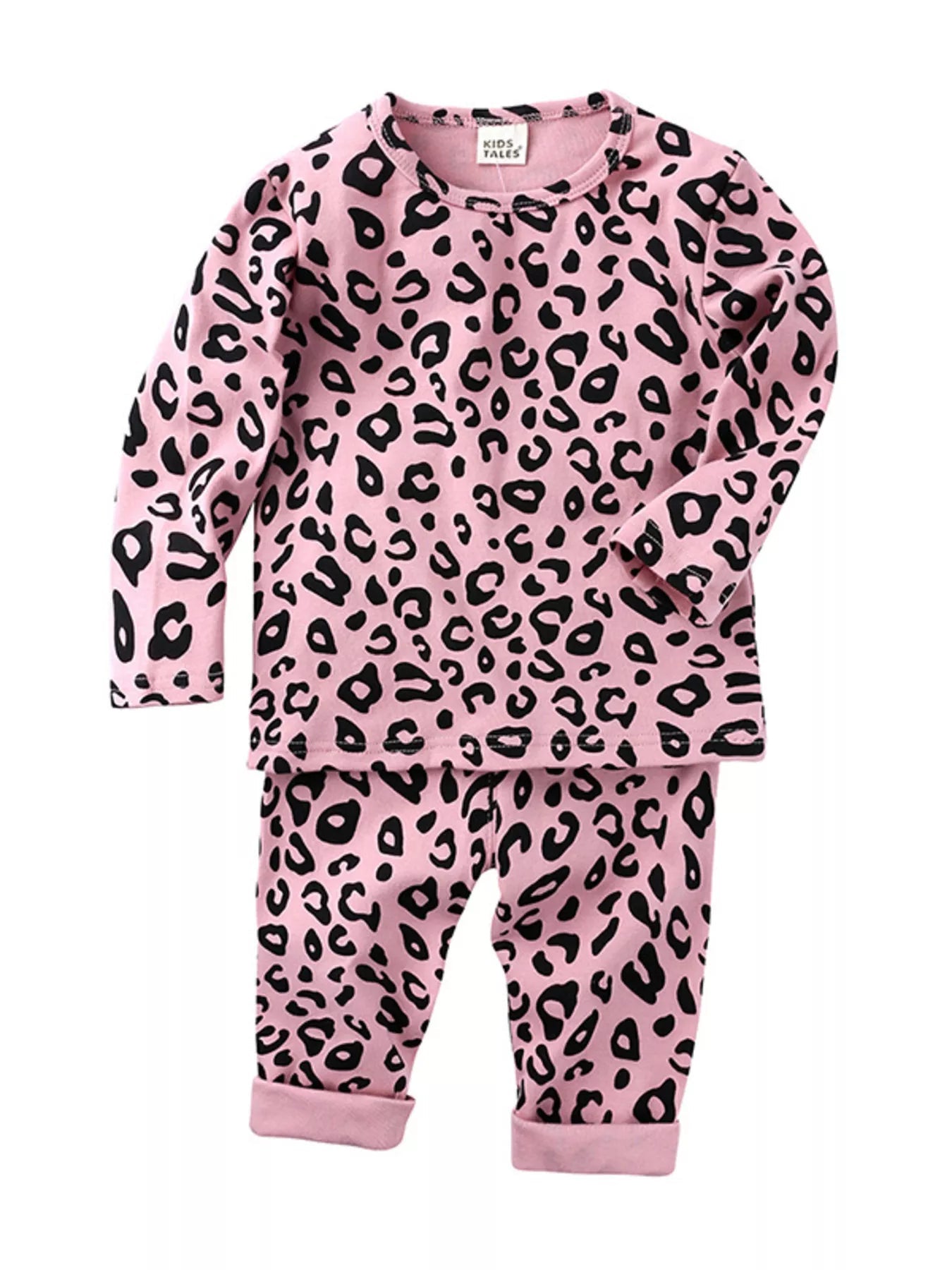 Children's Leopard Print Long Sleeve Top and Pants Set - Crowned Energy CO.