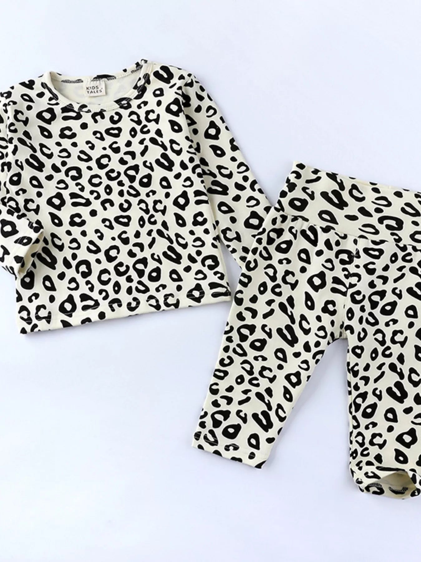 Children's Leopard Print Long Sleeve Top and Pants Set - Crowned Energy CO.