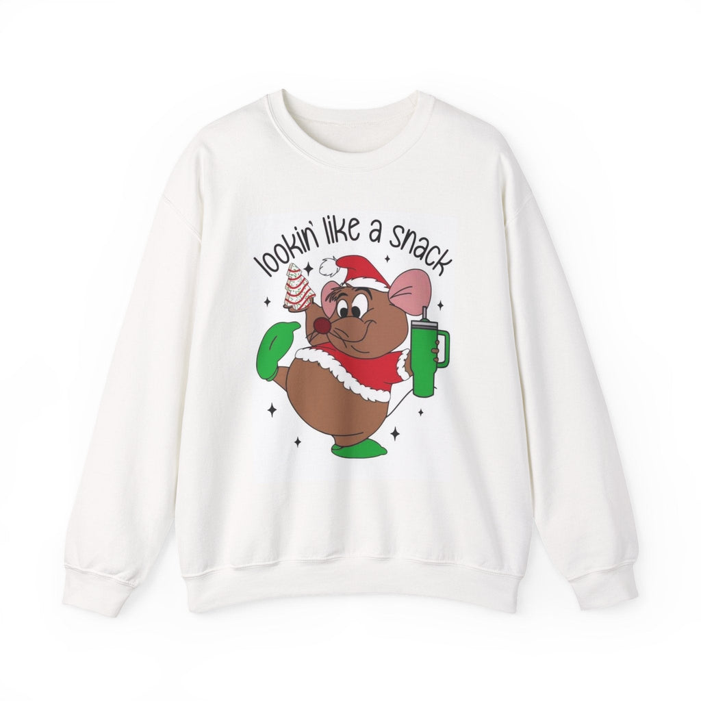 Christmas Cookie Mouse Sweatshirt — "Lookin' Like a Snack" Holiday Crewneck - Crowned Energy CO.