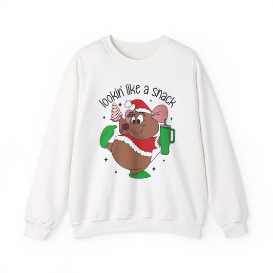 Christmas Cookie Mouse Sweatshirt — "Lookin' Like a Snack" Holiday Crewneck - Crowned Energy CO.