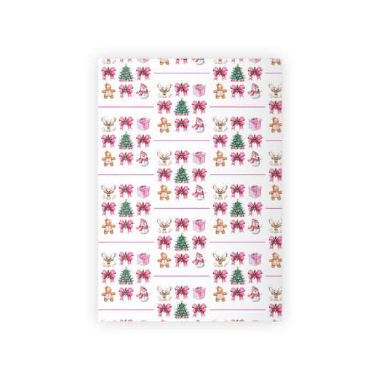 Christmas Floral Gift Wrap Roll — Poinsettia, Gingerbread & Tree Holiday Wrapping Paper - Crowned Energy CO.