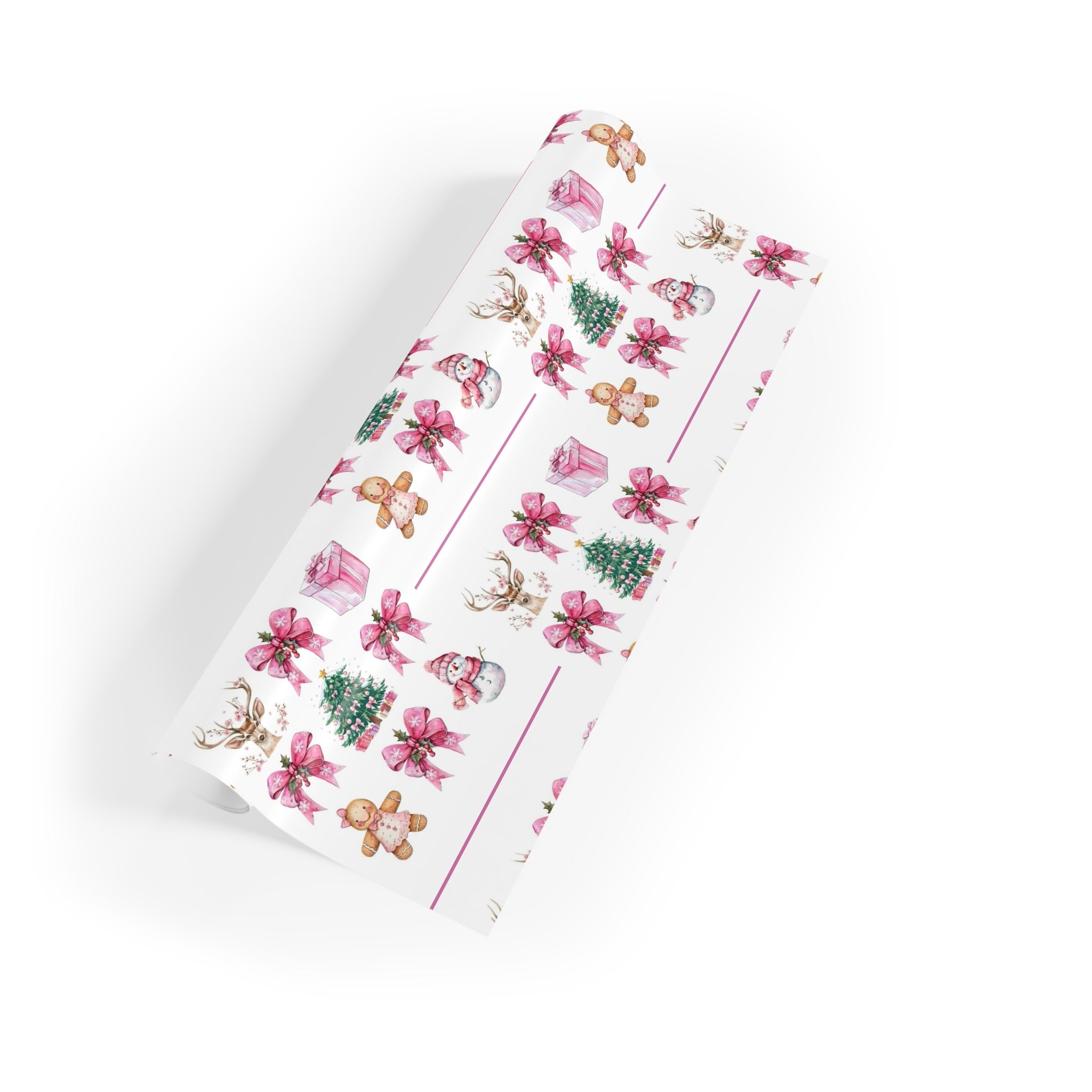 Christmas Floral Gift Wrap Roll — Poinsettia, Gingerbread & Tree Holiday Wrapping Paper - Crowned Energy CO.