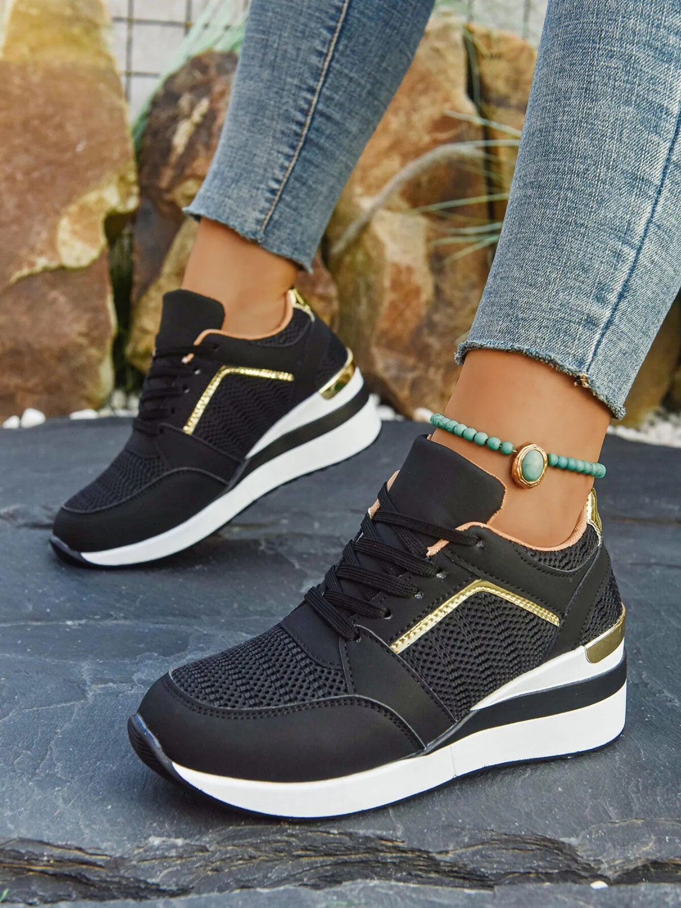Crowned Energy CO. Black / 36 Trendsi sneakers Comfort Breathable Mesh Sneakers