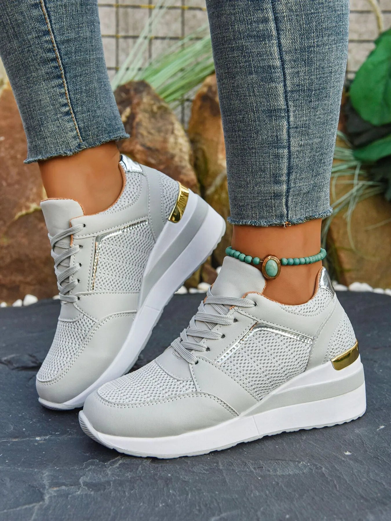Crowned Energy CO. Grey / 36 Trendsi sneakers Comfort Breathable Mesh Sneakers