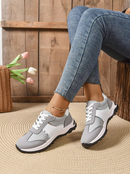 Contrast Lace Up Sneakers - Goddess Vibes