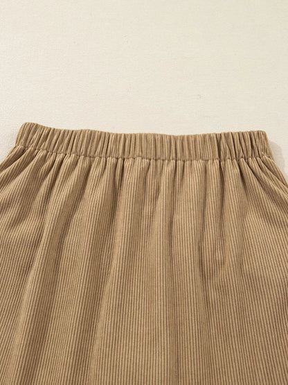 Corduroy Buttoned Front Mini Skirt - Goddess Vibes
