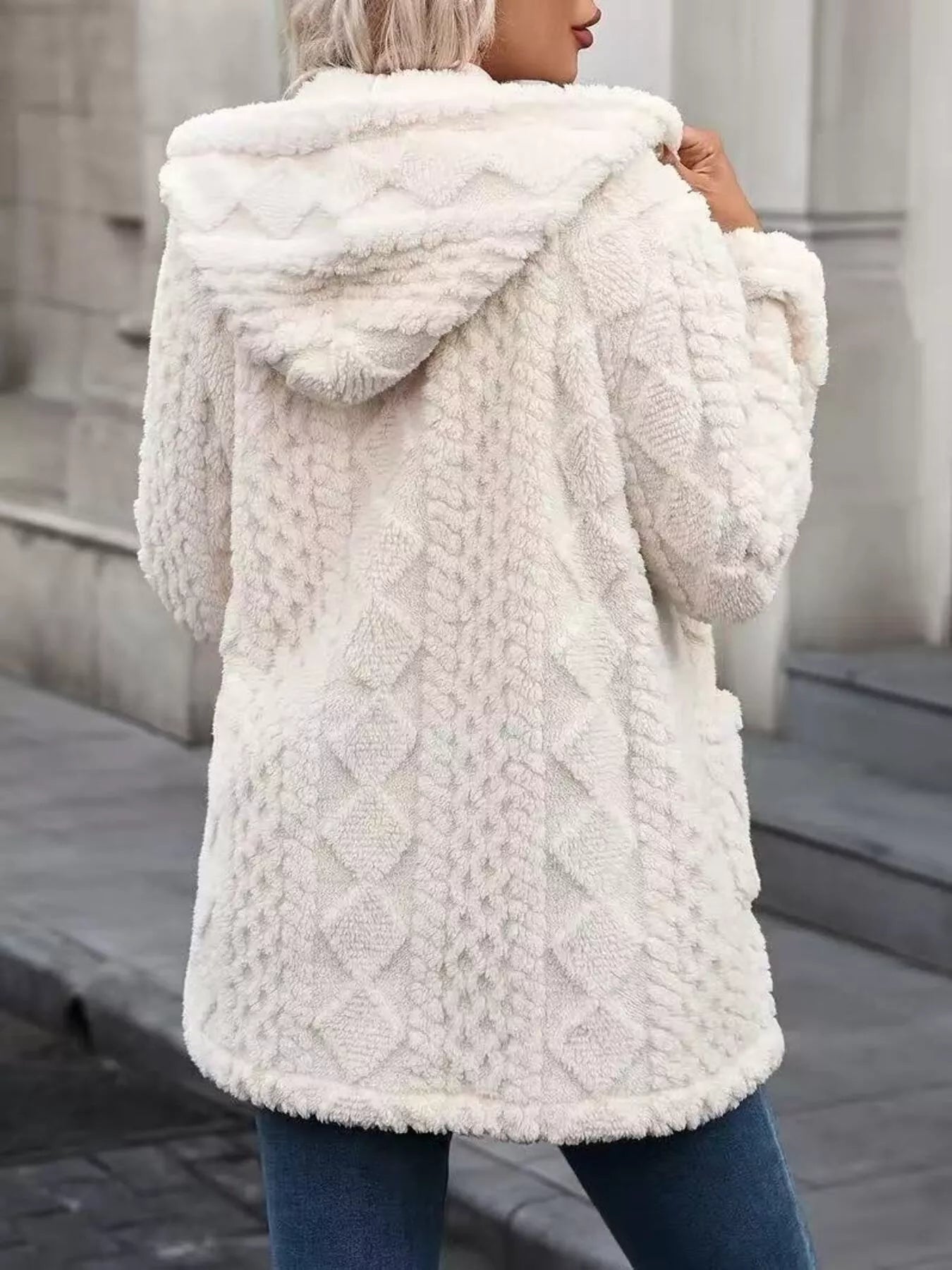 Cozy Button Up Hooded Fleece Outerwear - Crowned Energy CO.