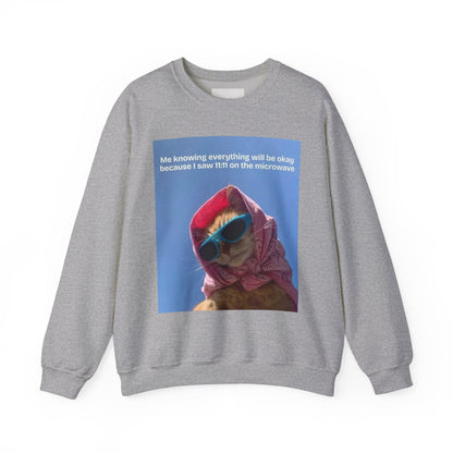 Cozy Cat - Themed Crewneck Sweatshirt, Perfect for Cat Lovers, Gifts for Her, Funny Sweatshirt, Casual Wear, Unique Cat Apparel - Goddess Vibes