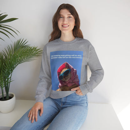 Cozy Cat - Themed Crewneck Sweatshirt, Perfect for Cat Lovers, Gifts for Her, Funny Sweatshirt, Casual Wear, Unique Cat Apparel - Goddess Vibes