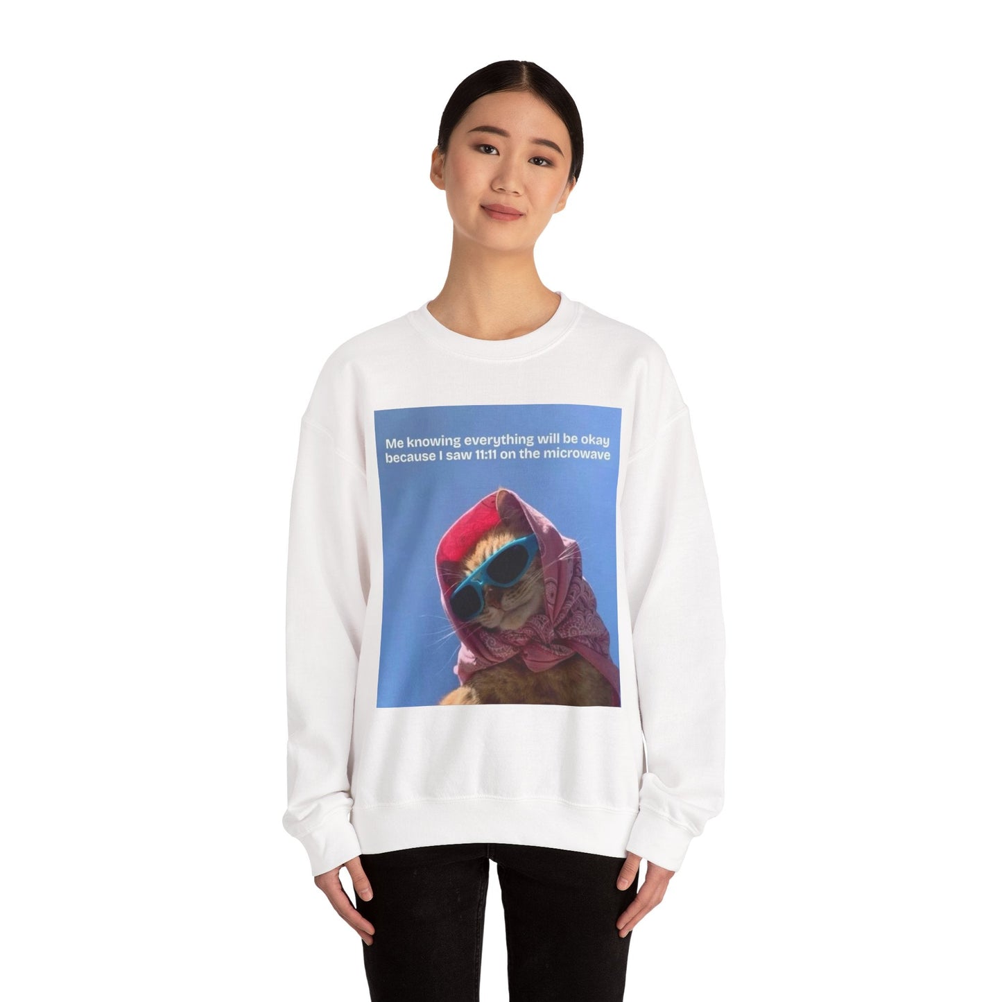 Cozy Cat - Themed Crewneck Sweatshirt, Perfect for Cat Lovers, Gifts for Her, Funny Sweatshirt, Casual Wear, Unique Cat Apparel - Goddess Vibes