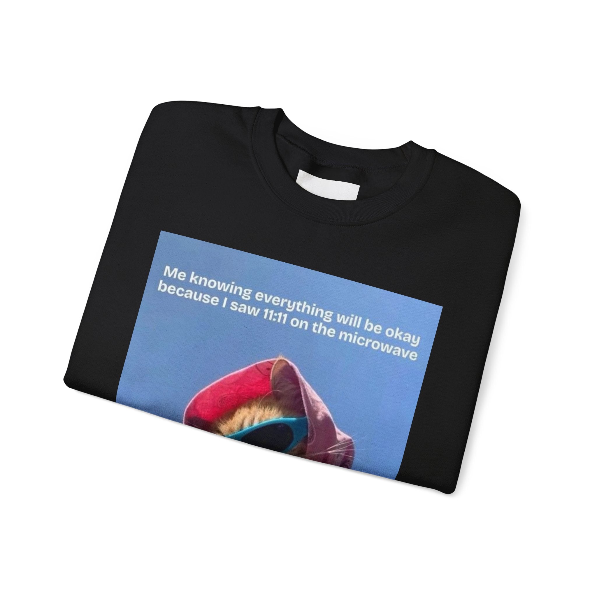 Crowned Energy CO. Dark Heather / S Printify Sweatshirt Cozy Cat-Themed Crewneck Sweatshirt, Perfect for Cat Lovers, Gifts for Her, Funny Sweatshirt, Casual Wear, Unique Cat Apparel