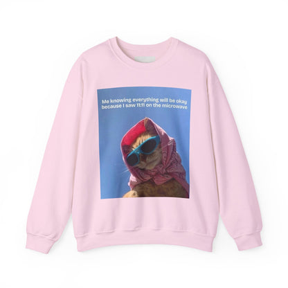 Cozy Cat - Themed Crewneck Sweatshirt, Perfect for Cat Lovers, Gifts for Her, Funny Sweatshirt, Casual Wear, Unique Cat Apparel - Goddess Vibes