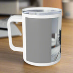 Cute Cat - Themed Insulated Coffee Mug, 10oz - Perfect for Cat Lovers, Gifts for Birthdays, Pet Lovers, Housewarming, Cozy Mornings - Goddess Vibes