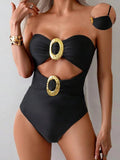 Cutout Sweetheart Neck One - Piece Swimwear - Crowned Energy CO.