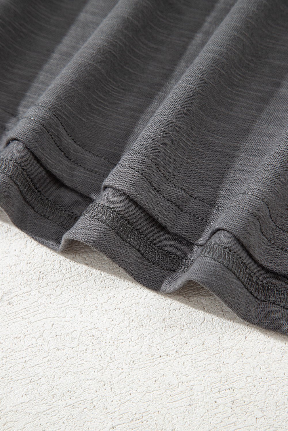 Crowned Energy CO. Dark Grey / 1X / 65%Polyester+35%Cotton Dear-Lover Dropshipping Plus Size/Plus Size Tops/Plus Size Tops & Tees Dark Grey Double Ruffled Short Sleeve Plus Size Top