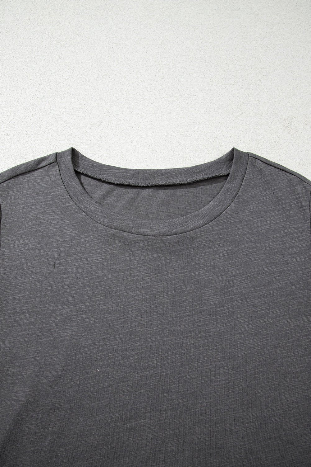 Crowned Energy CO. Dark Grey / 1X / 65%Polyester+35%Cotton Dear-Lover Dropshipping Plus Size/Plus Size Tops/Plus Size Tops & Tees Dark Grey Double Ruffled Short Sleeve Plus Size Top