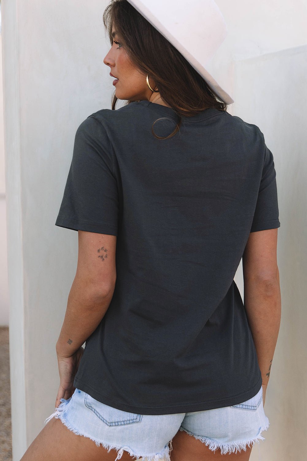 Crowned Energy CO. Dark Grey / S / 95%Cotton+5%Elastane Dear-Lover Dropshipping Tops/Tops & Tees Dark Grey RISE WITH THE SUN Western Fashion Graphic Tee