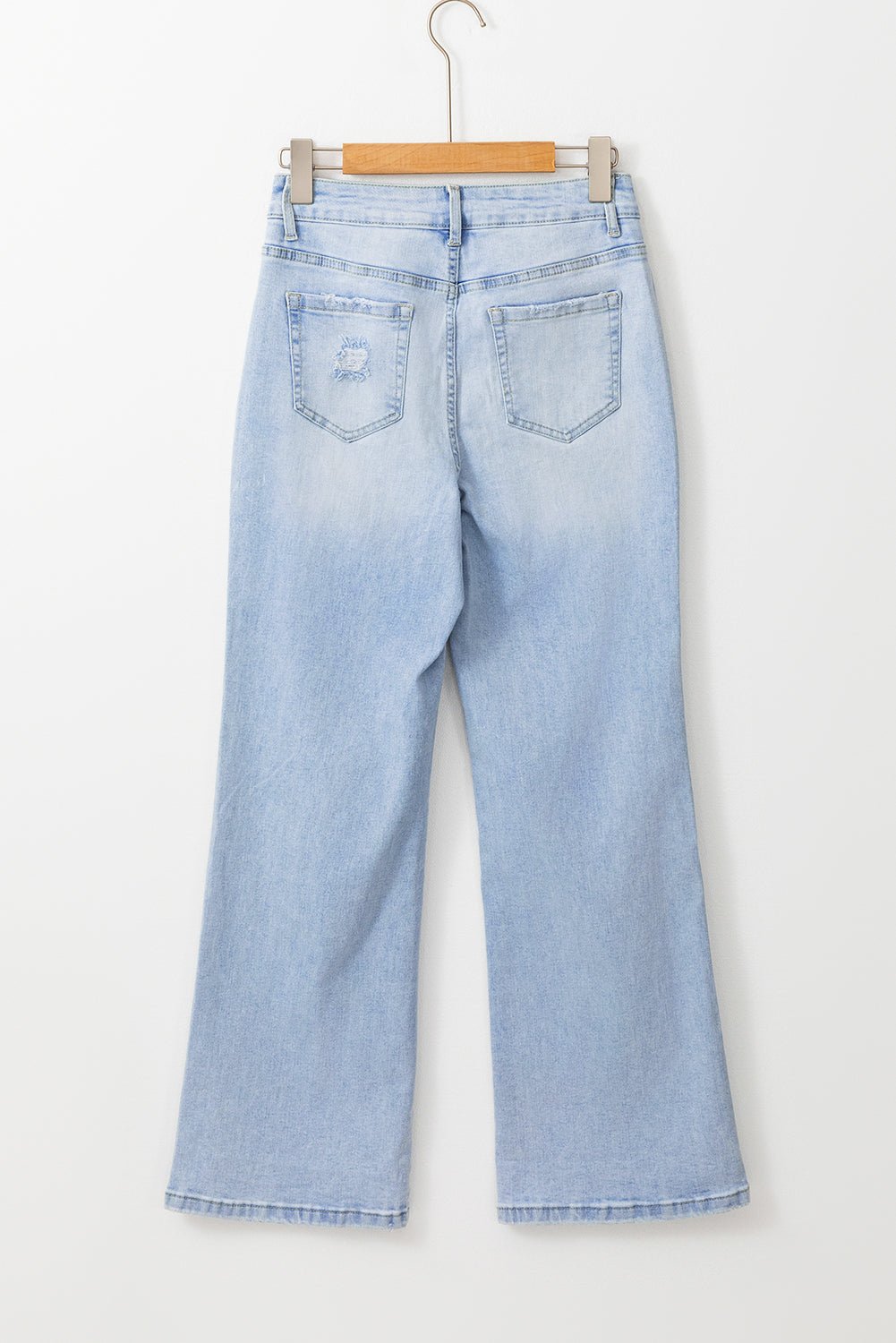 DEAR - LOVER Beau Blue Vintage Light Wash Distressed Flare Jeans - Crowned Energy CO.