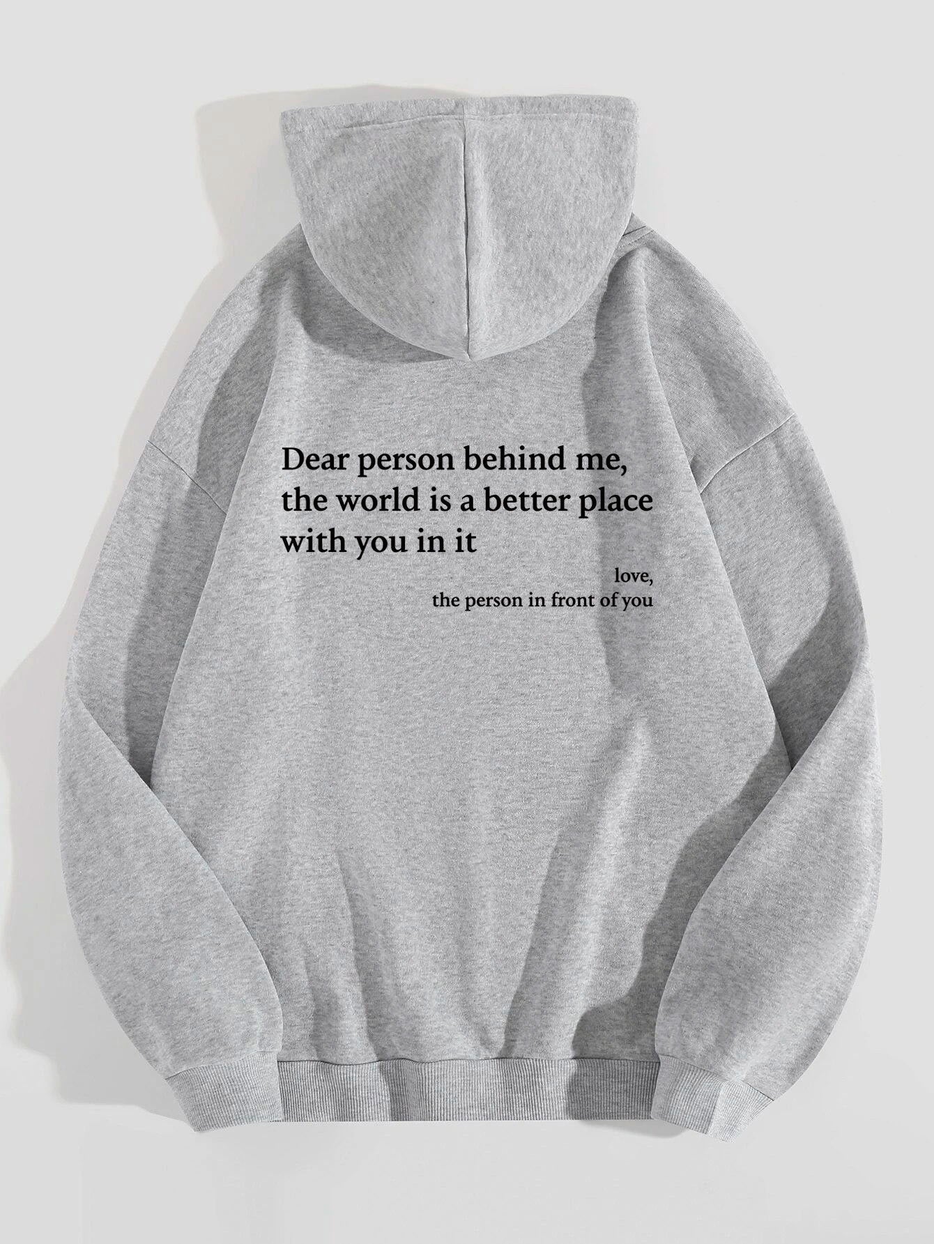Dear Person Behind Me Hoodie – Cozy Unisex Plush Letter Print Sweatshirt - Goddess Vibes