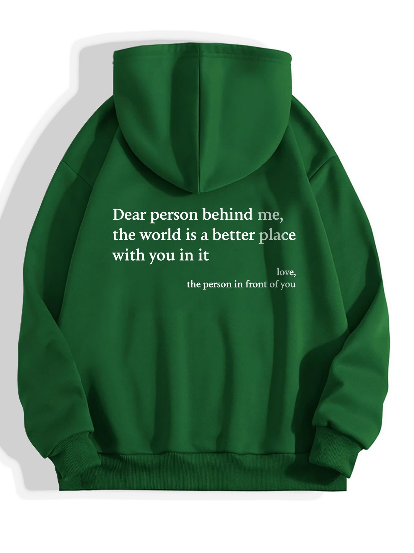Crowned Energy CO. Green / 2XL Goddess Vibes Hoodie Dear Person Behind Me Hoodie – Cozy Unisex Plush Letter Print Sweatshirt