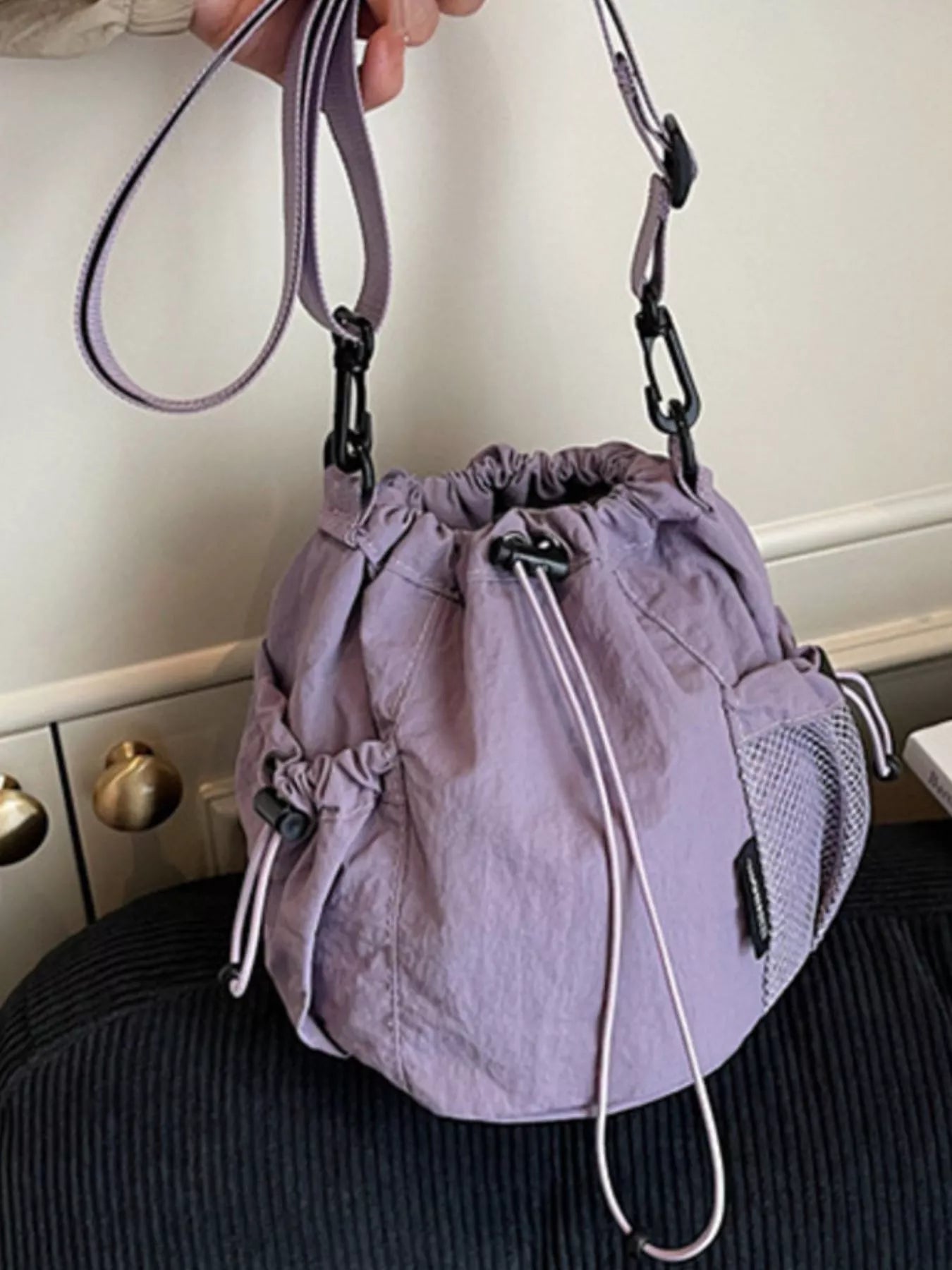 Drawstring Bucket Crossbody Bag - Crowned Energy CO.