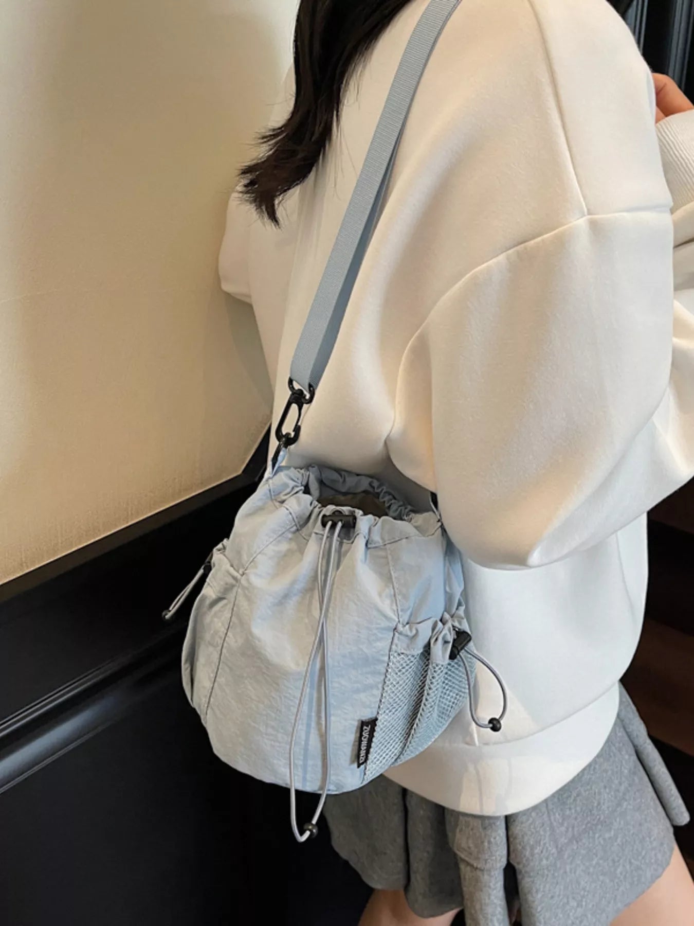 Drawstring Bucket Crossbody Bag - Crowned Energy CO.